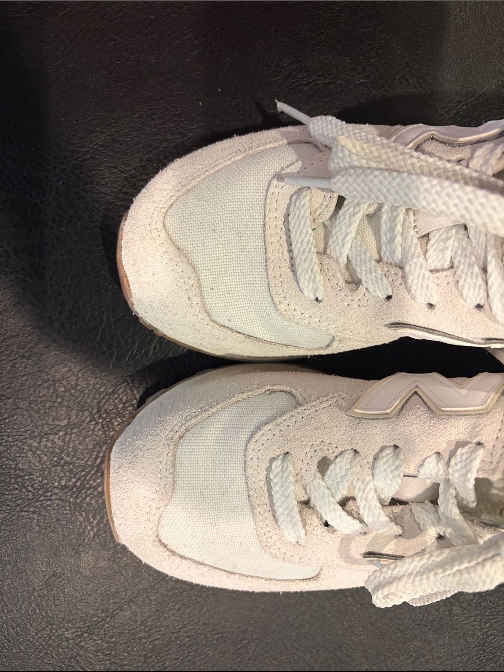 New Balance Off-White & Beige 574 Retro Runner Size 8 - Picture 3 of 8